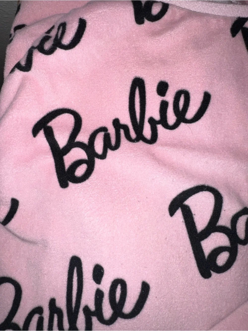 Primark Barbie Pink Velour Lounge Pajama Set Size Large